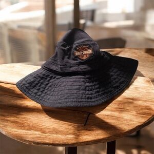 Harley-Davidson Black Bucket Hat with Orange Logo